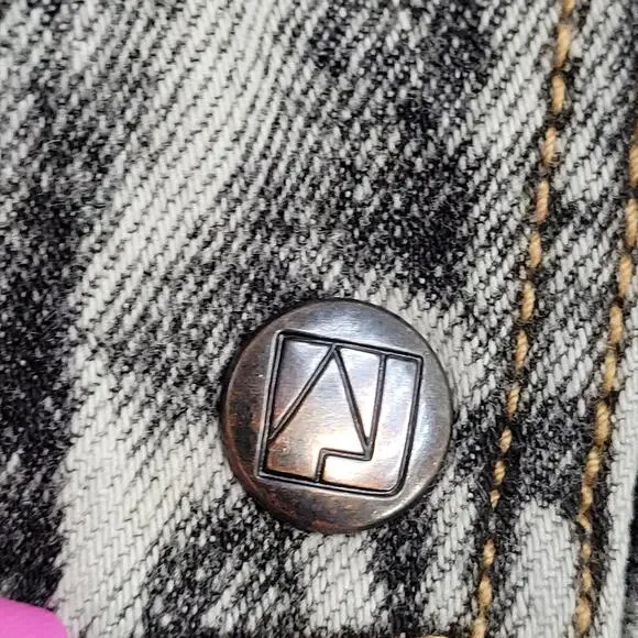 Vintage 80s Biker Denim Jacket Womens M/L 23x25 Sherpa-Lined - Picture 12 of 16